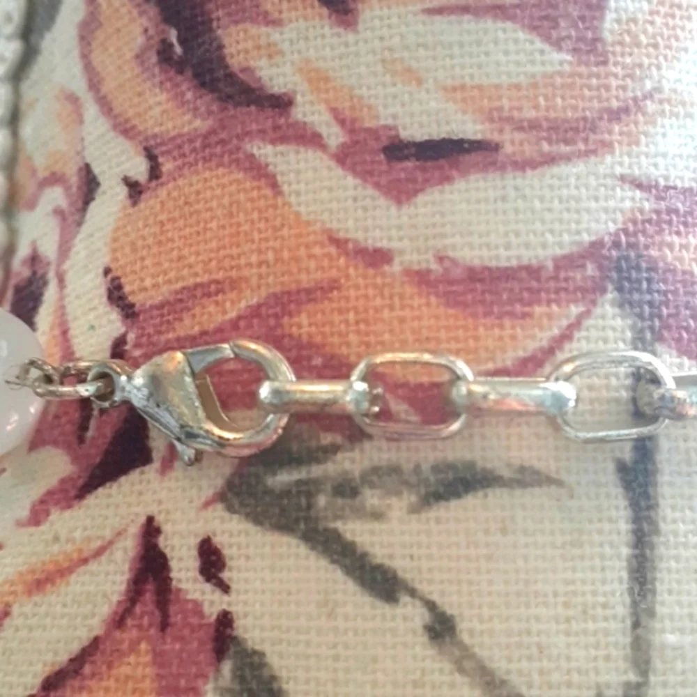 Vintage clear, white and silver bead necklace 🍀 - Picture 5 of 5